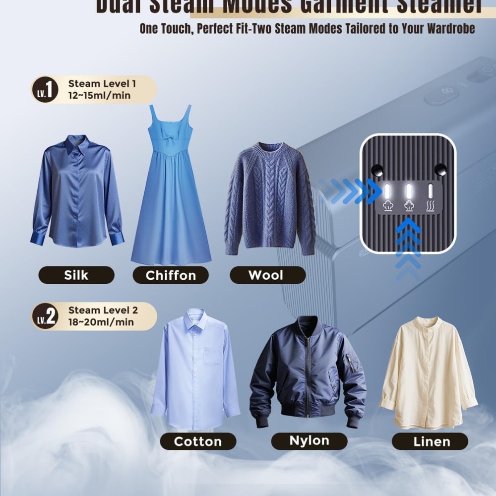 Silver and Pink Garment Steamer - Picture 4 of 13